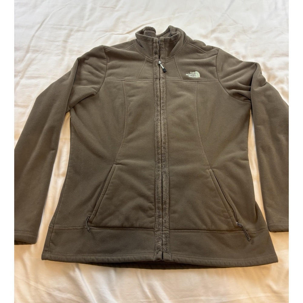 North Face Jacket Adult L Green Fleece Logo‎ Outdoors Hiking Sweater Womens